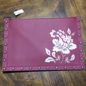 Brand new with tags women’s White House Black Market maroon clutch purse